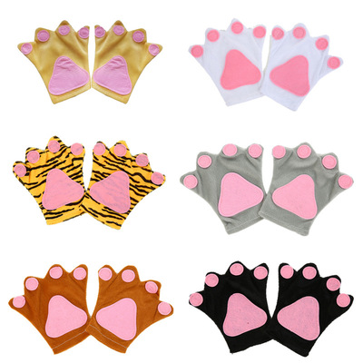 万圣节派对动物手套表演道具舞台动物装扮短毛绒配饰批发