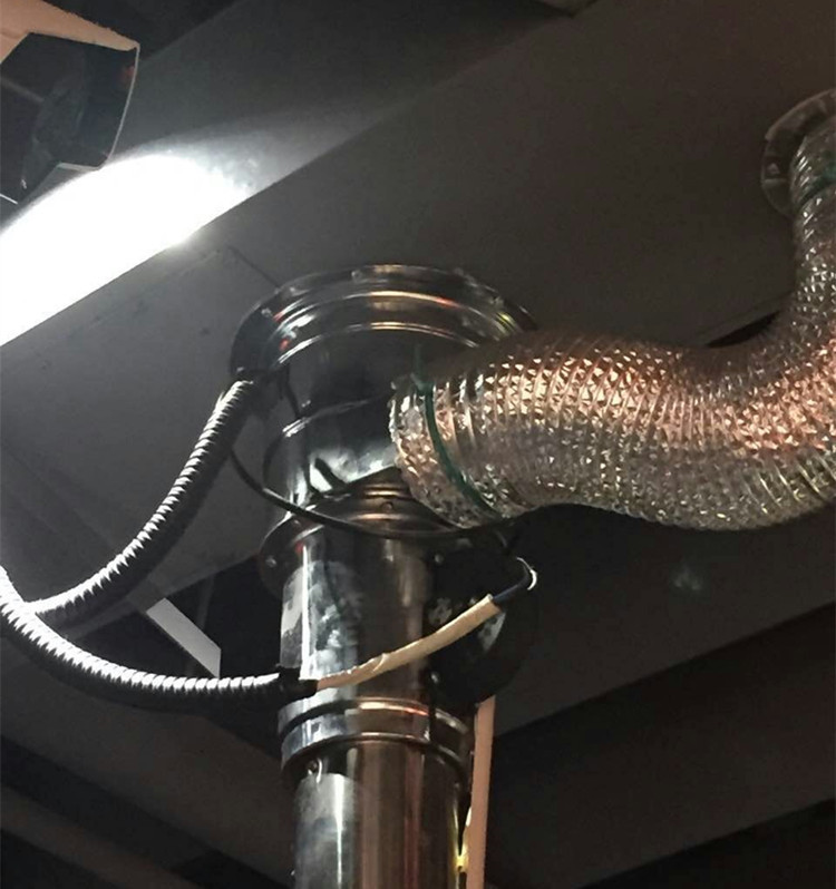 排烟管带进口风机上排烟韩式烧烤烤肉伸缩铝箔排烟罩