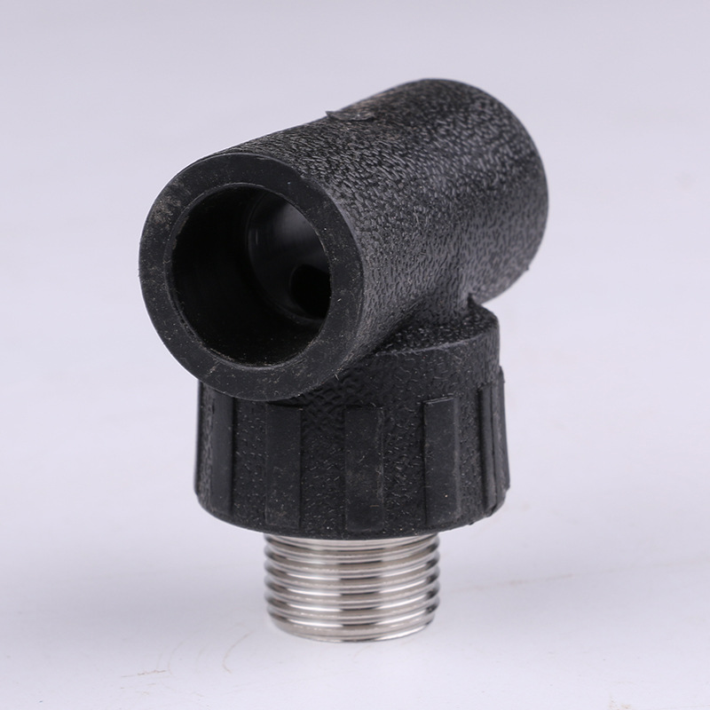 现货国标pe外丝三通 黑色20-32pe内牙三通接头pe管件