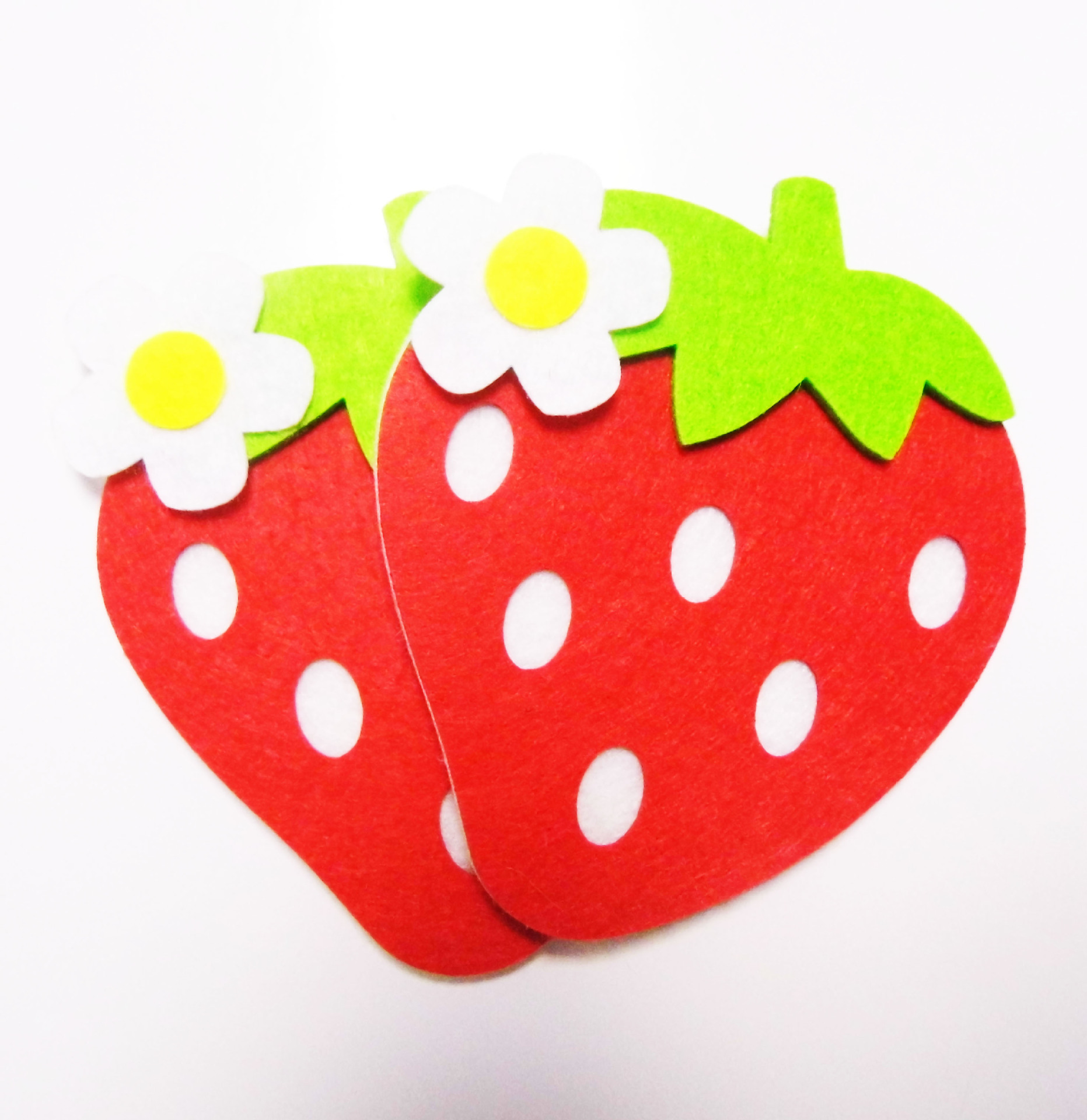 新款各种创意卡通草莓贴饰幼儿园墙贴单面草莓毛毡贴饰