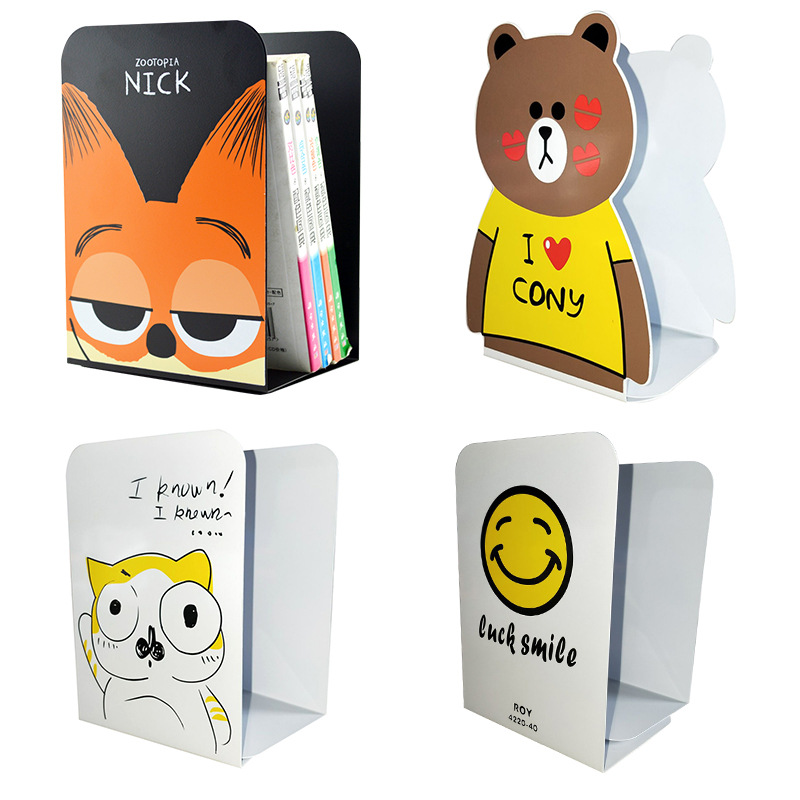 韩版创意书立卡通学生书靠夹书档 疯狂动物城金属铁书立架