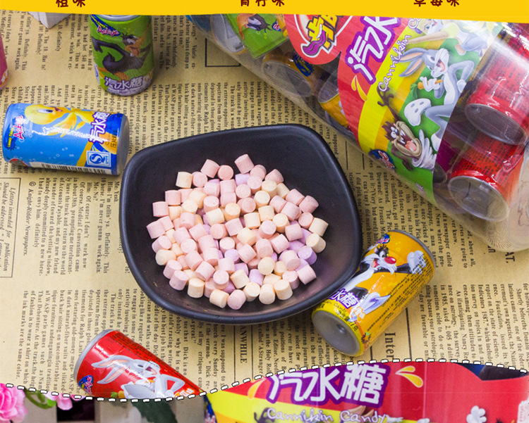 肯的乐汽水糖 趣味压片糖果 健康休闲怀旧零食7g*40/桶批发直销