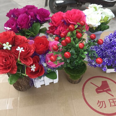 江湖地摊热销仿真花 百花园工艺品花厂家塑料花婚庆喜宴家居装饰