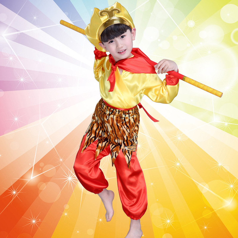 儿童模仿服装西游记孙悟空悟空舞台剧场活动演出服小孩表演艺戏