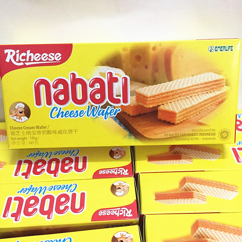 印尼进口零食品 丽芝士纳宝帝奶酪威化饼干145g