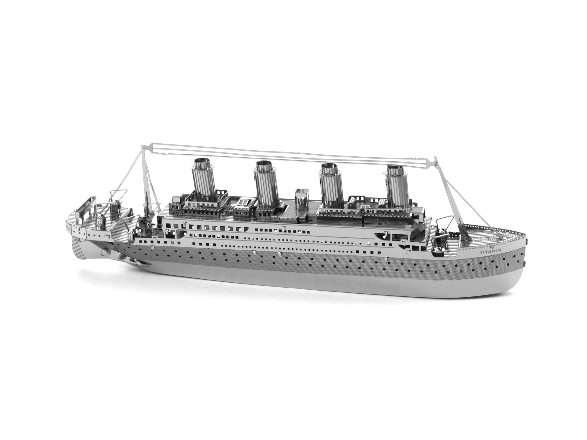 爱拼 全金属不锈钢diy拼装模型3d手工船模型立体拼图 泰坦尼克号