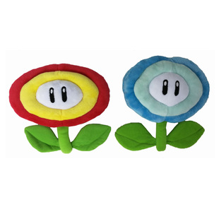 超级玛丽奥游戏动漫系列马里奥毛绒玩具公仔红火焰花蓝冰花太阳花