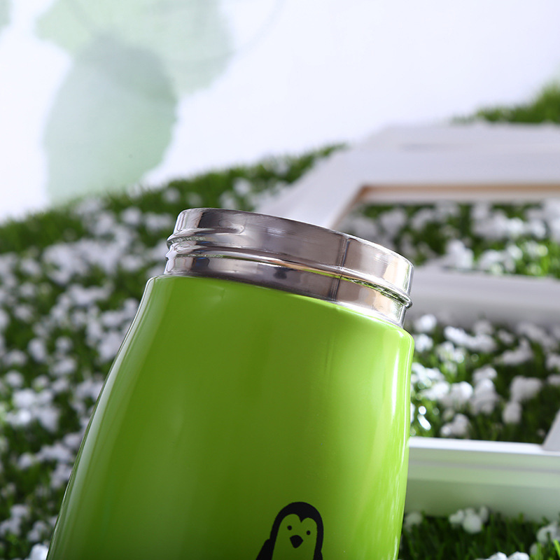 卡通不锈钢保温杯时尚学生企鹅杯创意儿童水杯广告礼品杯定制批发