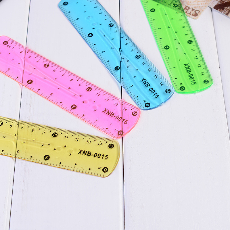 Creative Color PVC Plastic 15cm Soft Ruler Bookmark Ruler Raw Office Measurement Study Stationery Wholesale