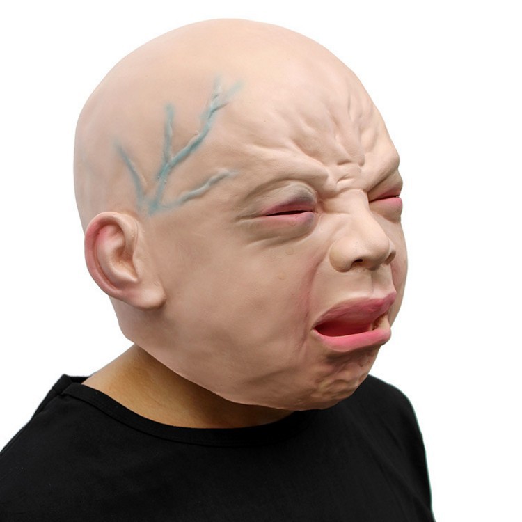 万圣节环保乳胶面具 哭小孩面具crying boy mask化妆舞会头套