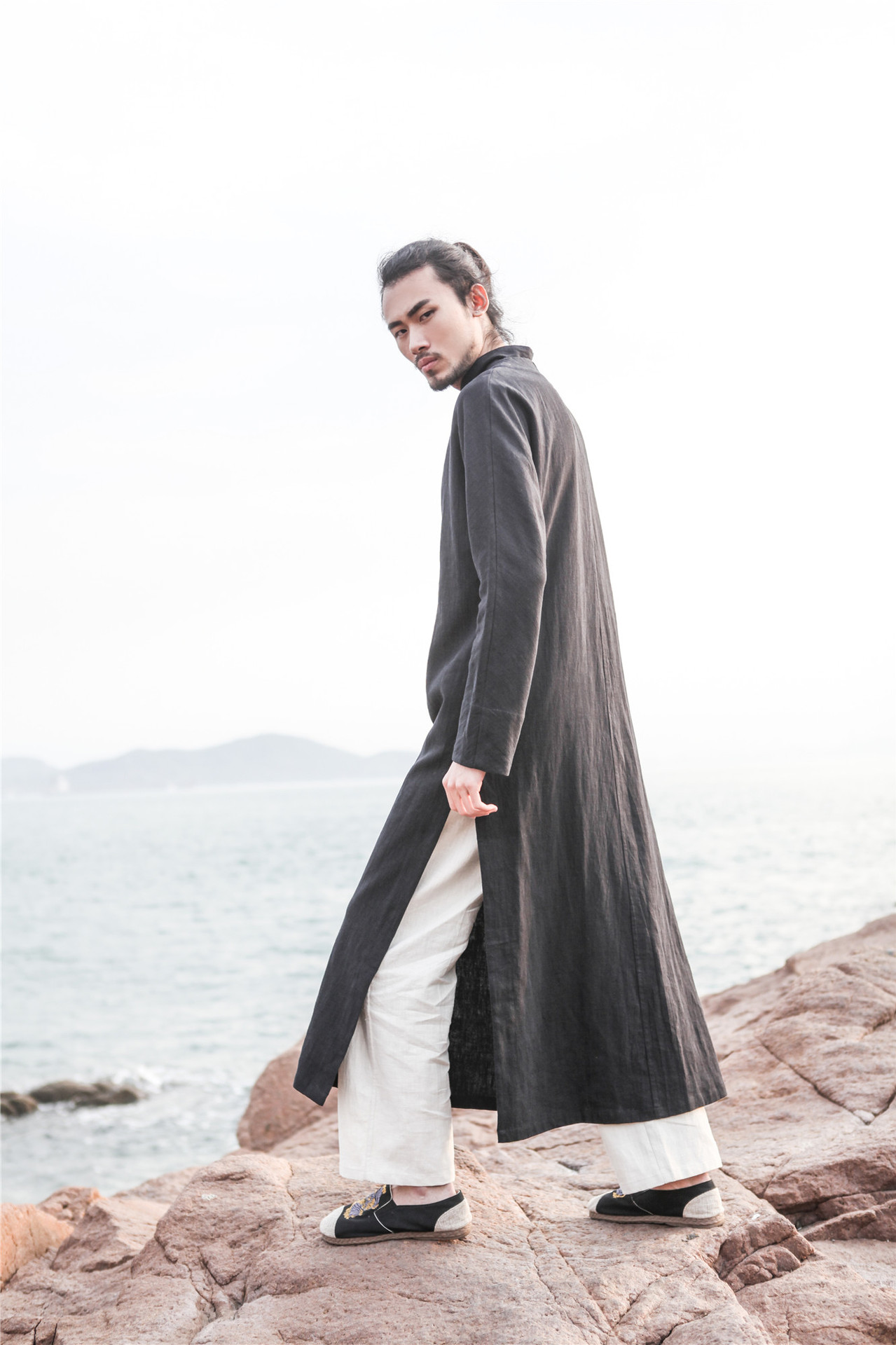 麻凡 中式改良长衫 长袍 民国风 盘扣斜襟衣 茶禅服 道袍