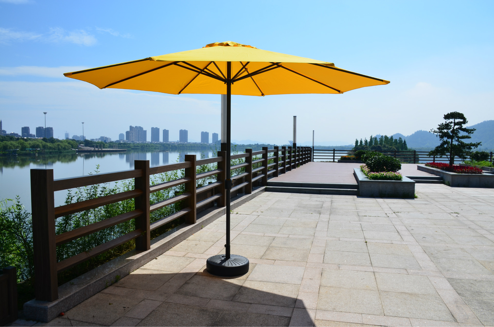 酒店配桌庭院伞 户外广告撑杆伞 3米螺纹连接摇手伞 可定制