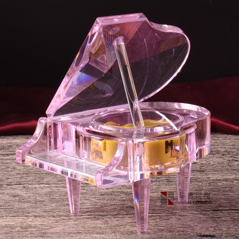 生日礼物音乐盒钢琴模型创意时尚水晶礼品工艺品 批发水晶钢琴