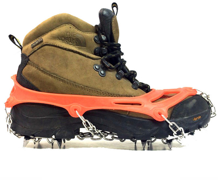 loyo乐游加强型18齿不锈钢冰爪韩国出口雪地登山攀岩防滑鞋套轻量