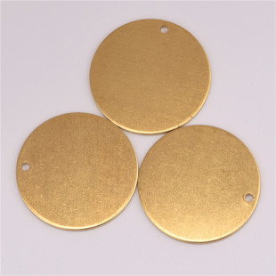 25mm实心平面圆片 单孔圆形铜片吊坠服饰耳环挂件diy饰品配件材料