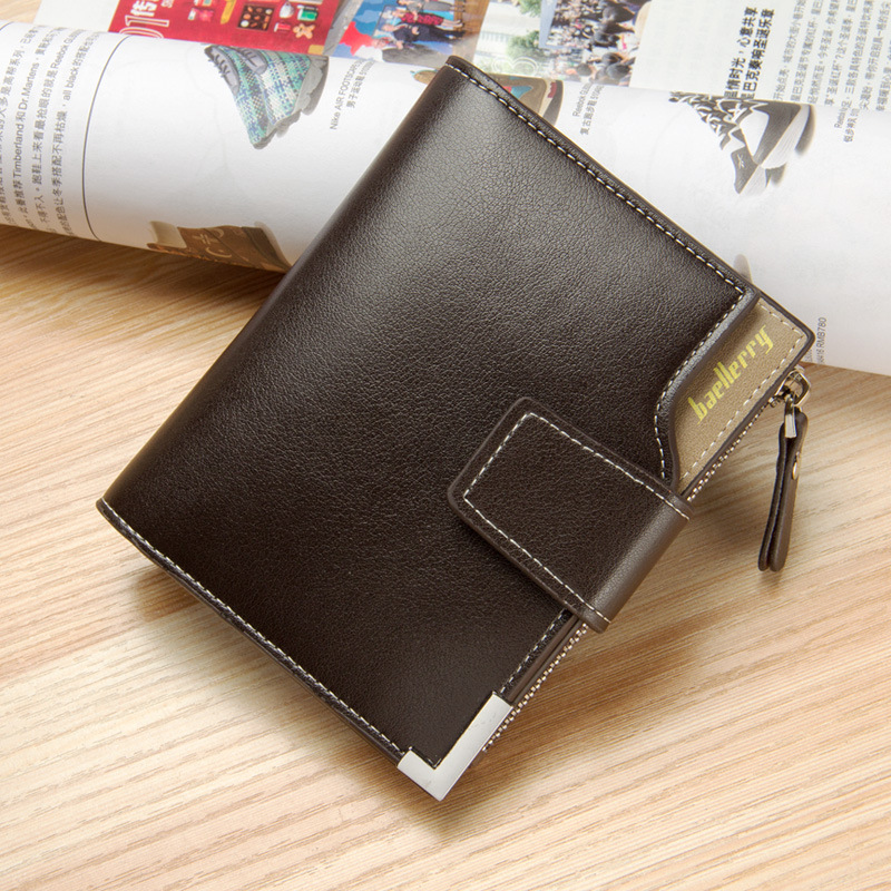 Baellerry Korean Casual Men's Wallet Multifunctional Wallet Zipper Hasp Tri-Fold Coin Purse Wallet