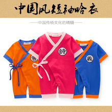 新款夏季婴儿连体衣中国风哈衣婴儿民族风宝宝爬服