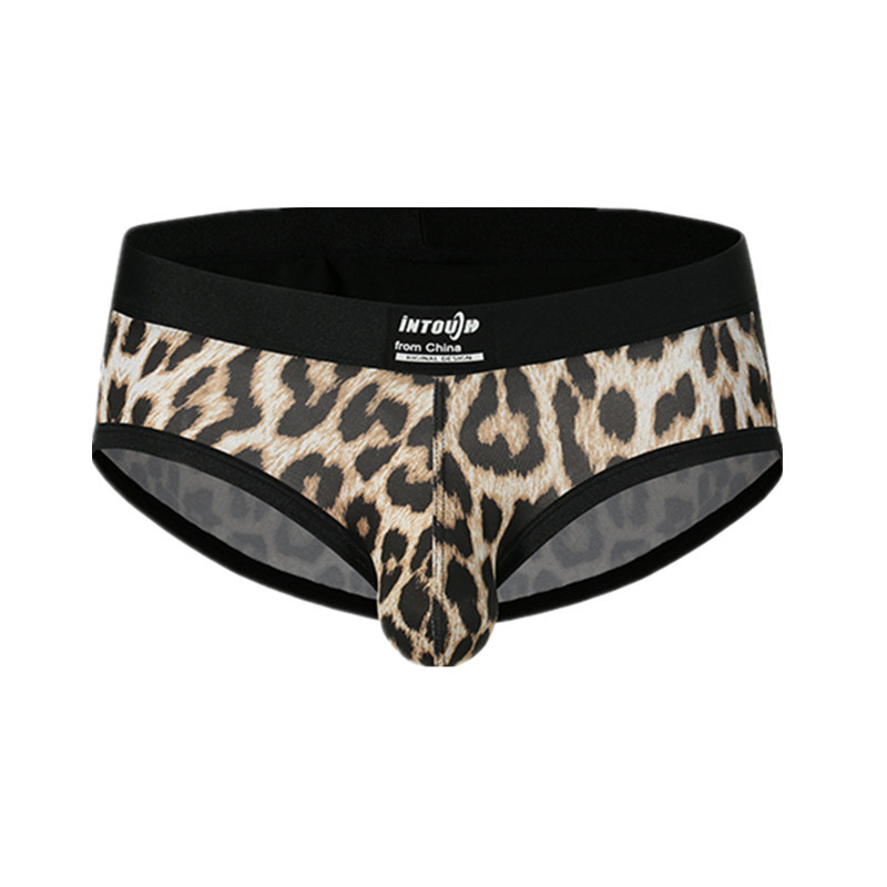 intouch/因他趣豹纹男士内裤三角裤野性性感透气舒适u凸a93