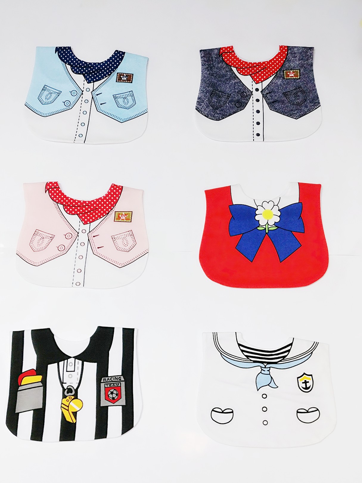 2017最新款婴 幼儿童卡通图案宝宝 纯棉口水兜