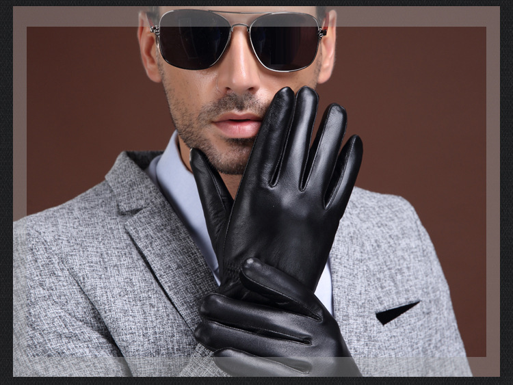 真皮手套男士绵羊皮手套秋冬季保暖加厚加绒户外防寒骑车手套批发