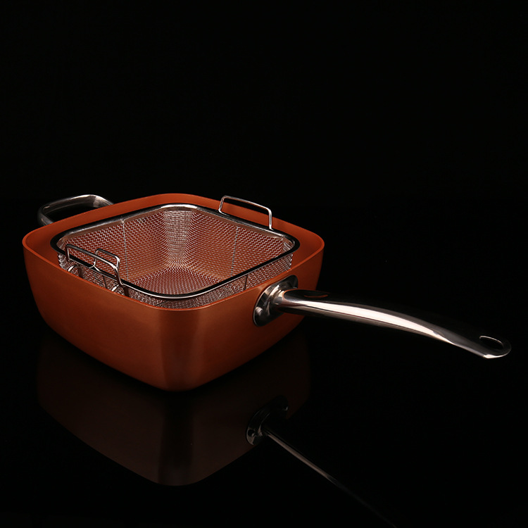 gotham steel copper chef 新款亚马逊热销铜色涂层不粘套锅