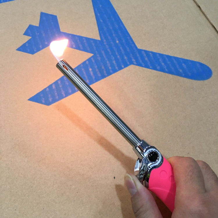 金属单管点火枪m9 加长款糖果色充气明火打火机厨房火锅点火器