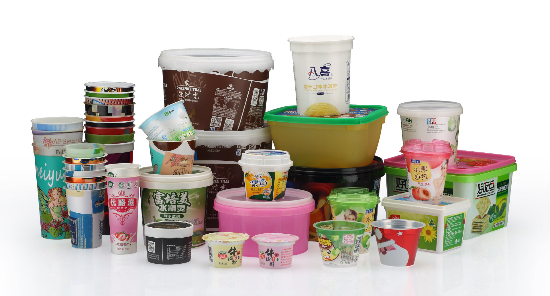 厂家直销 膜内贴标塑料杯 一次性酸奶杯 加工定制食品环保pp杯