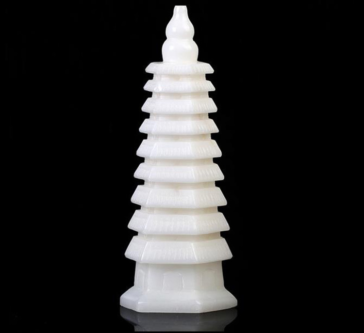 天然昆仑山白玉文昌塔摆件九层佛塔风水学生考学装饰品吉祥物