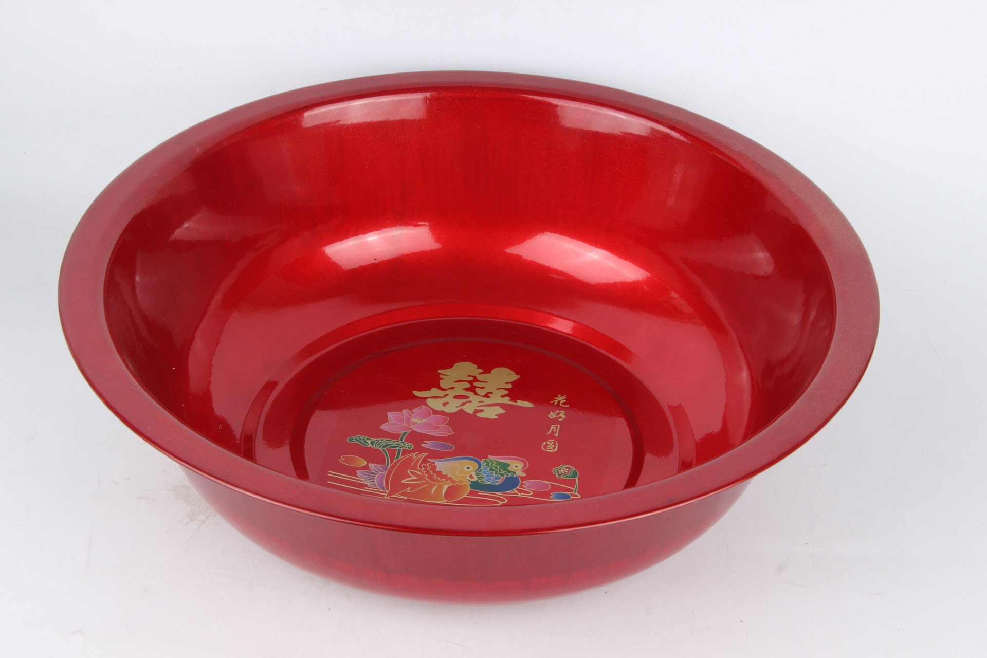 40cm红色喜盆 鸳鸯红盆红喷塑盆 喜庆用品批发 十元店货源礼品