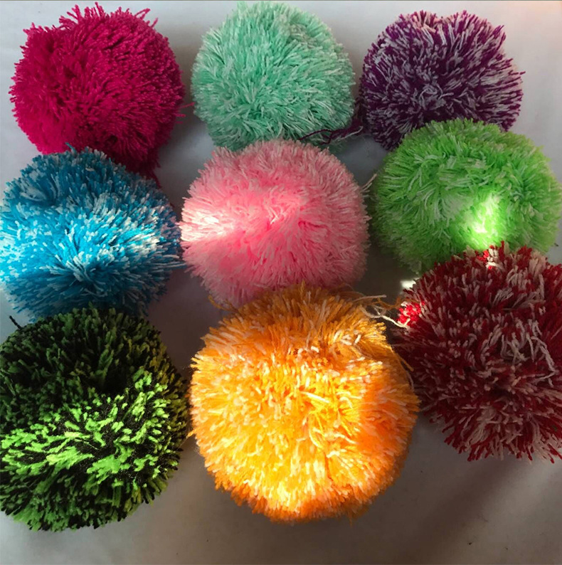 涤纶腈纶毛线球 阻燃高弹毛球 彩色手工毛线球 鞋帽辅料毛球