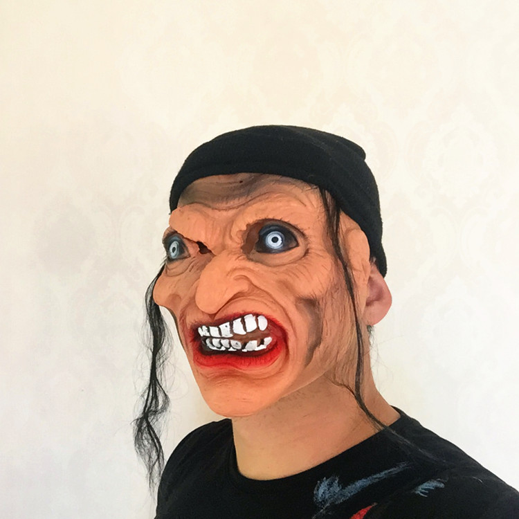 万圣节女巫婆头套愚人节酒吧鬼屋装扮道具密室逃脱恐怖鬼整人面具