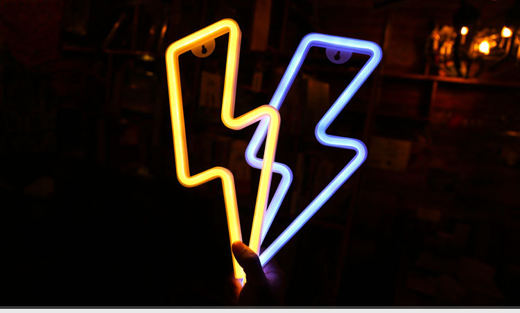 ins闪电led造型灯儿童房小夜灯酒吧氛围灯宿舍房间装饰霓虹灯道具