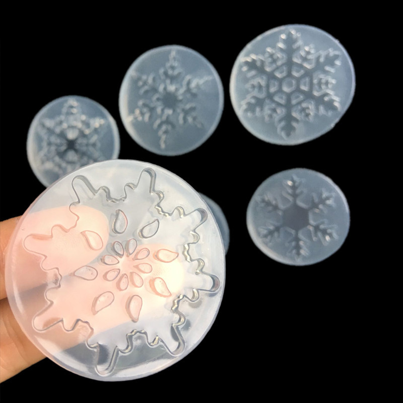 石膏模具硅胶新款镜面6款可选大小不同圣诞雪花uv树脂胶滴胶模具