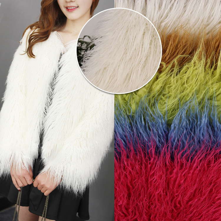 现货供应涤纶仿真羊毛萝卜丝面料 人造羊毛服装大衣鞋帽辅料直销