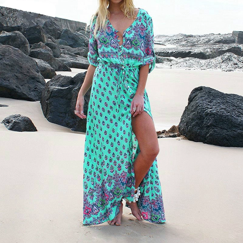 FREE SHIPPING Floral Ethnic Maxi Dress JKP4388 FREE SHIPPING Floral Ethnic Maxi Dress JKP4388
