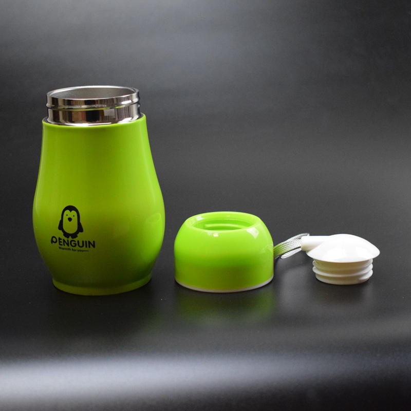 新款不锈钢企鹅杯糖果色大肚杯学生保温杯青少年水杯日用百货批发