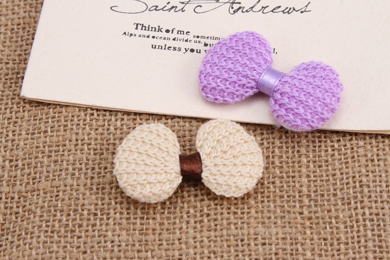 korean decorative accessories diy handmade small flower bow wool flat knot factory direct sales