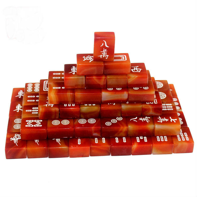 玉石巴西玛瑙麻将 玉器工艺礼品 商务礼品玉石麻将玉器批发