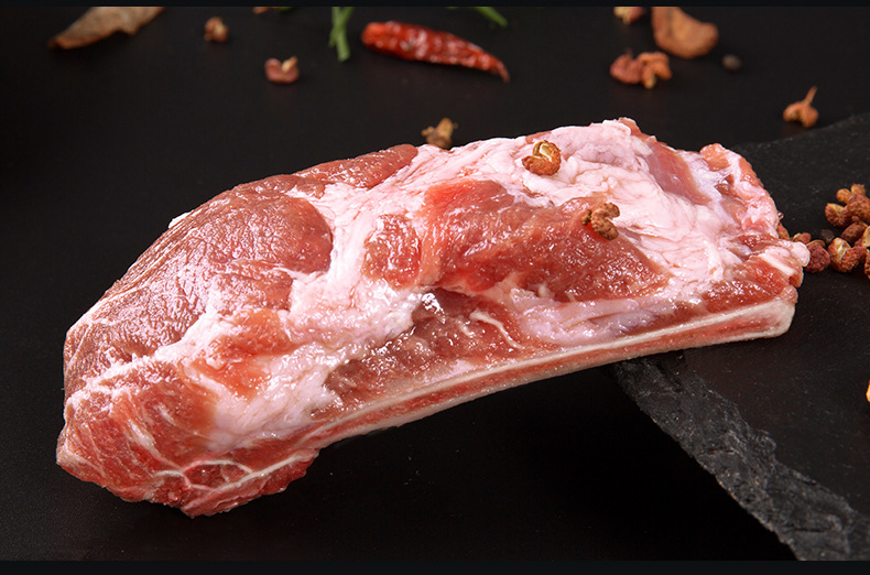 得利斯 欧得莱黑山猪前排500g 生肉新鲜整肉原切冰鲜土猪肉大骨头