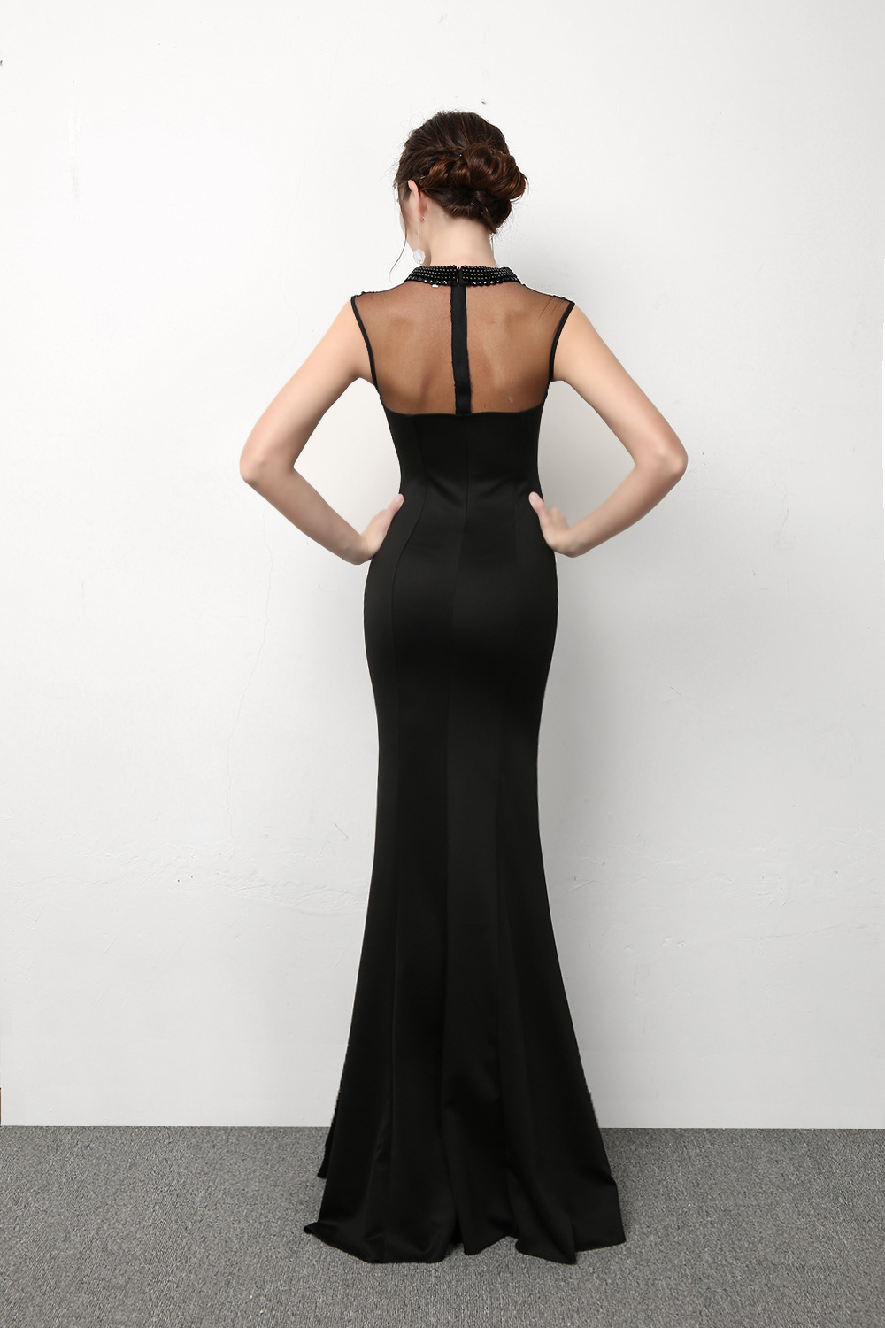 8169#公司年会走秀晚礼服时尚鱼尾宴会修身显瘦主持人礼服女长款