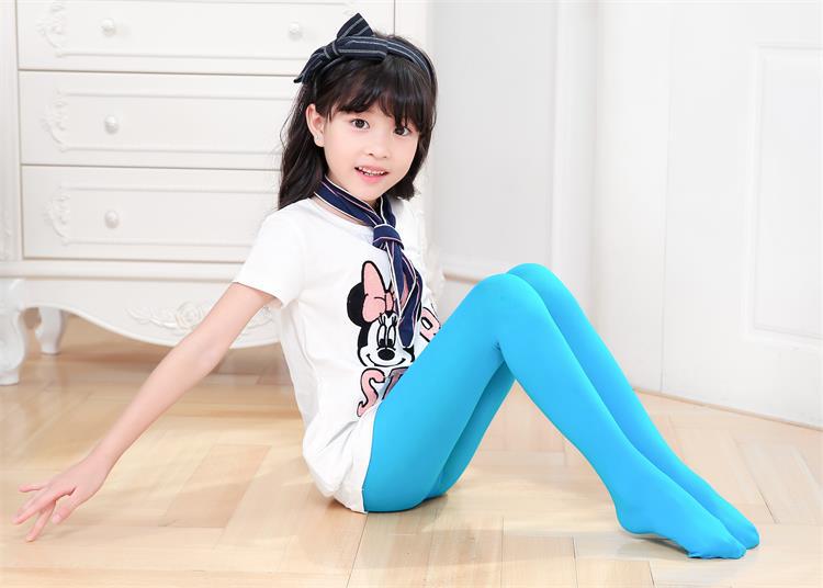 纯色儿童连裤袜 春夏薄款糖果色天鹅绒舞蹈裤女童踩脚裤打底裤女