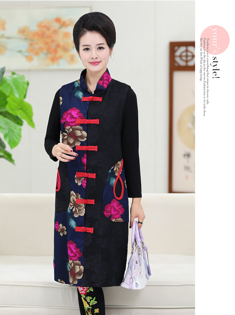 绣花民族风女装_女春秋唐装妈妈装中长款绣花民族风女装春装薄款外套 