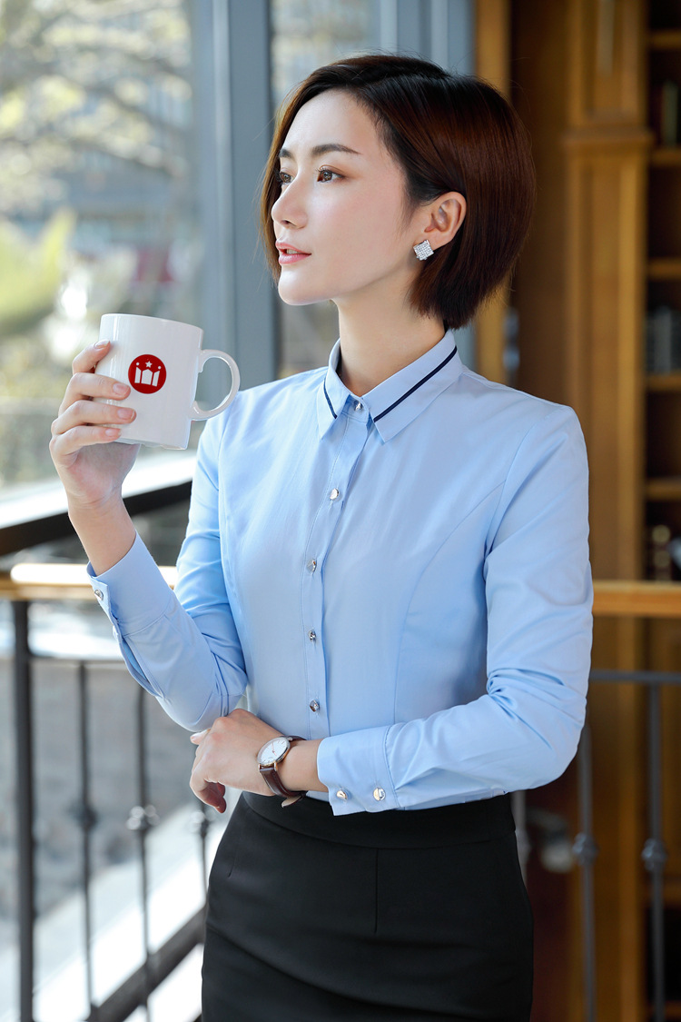 职业女衬衫2018秋冬修身工作服上班族美容养生馆销售写字楼工装
