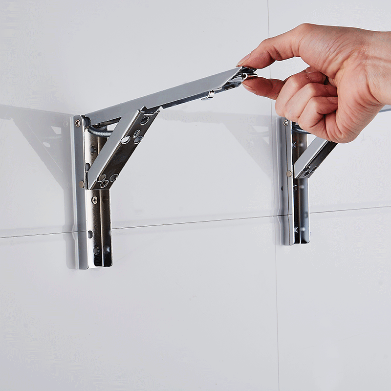 可折叠三角支架托架弹簧隔板木板支撑架墙上不锈钢层搁板三角架