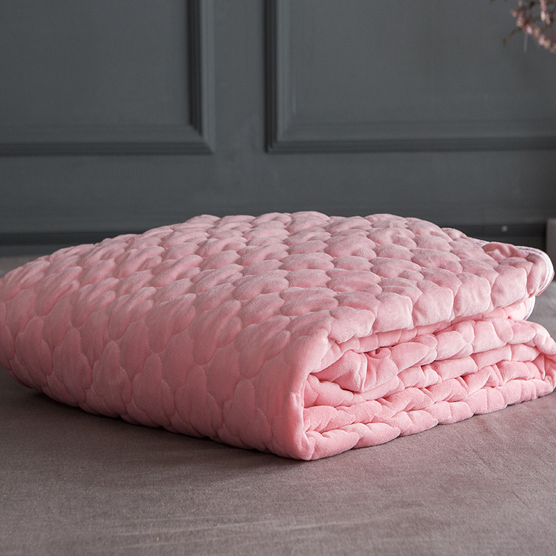 厂家直销冬季水晶绒夹棉床笠单件加厚保暖纯色席梦思床垫罩保护套