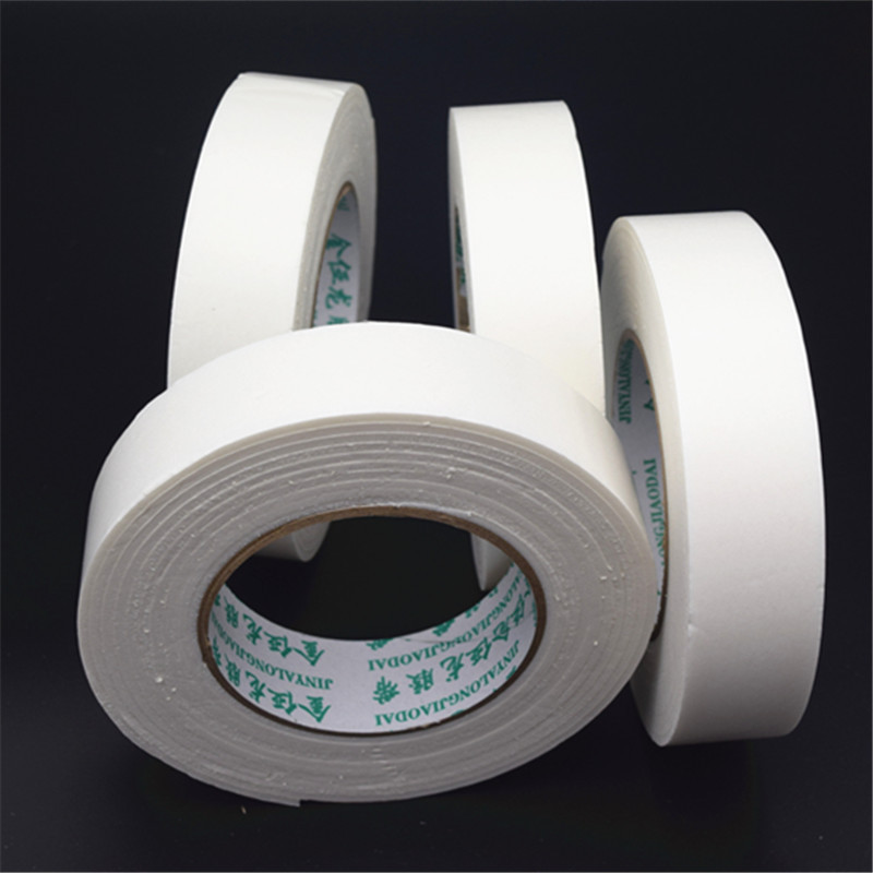 低价销售3cm宽强力泡棉双面胶白色海绵双面胶强力高粘泡沫胶长4m