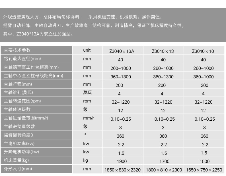 沈阳中捷一机款z3040摇臂钻床40钻床z3040x10摇臂钻床价格低