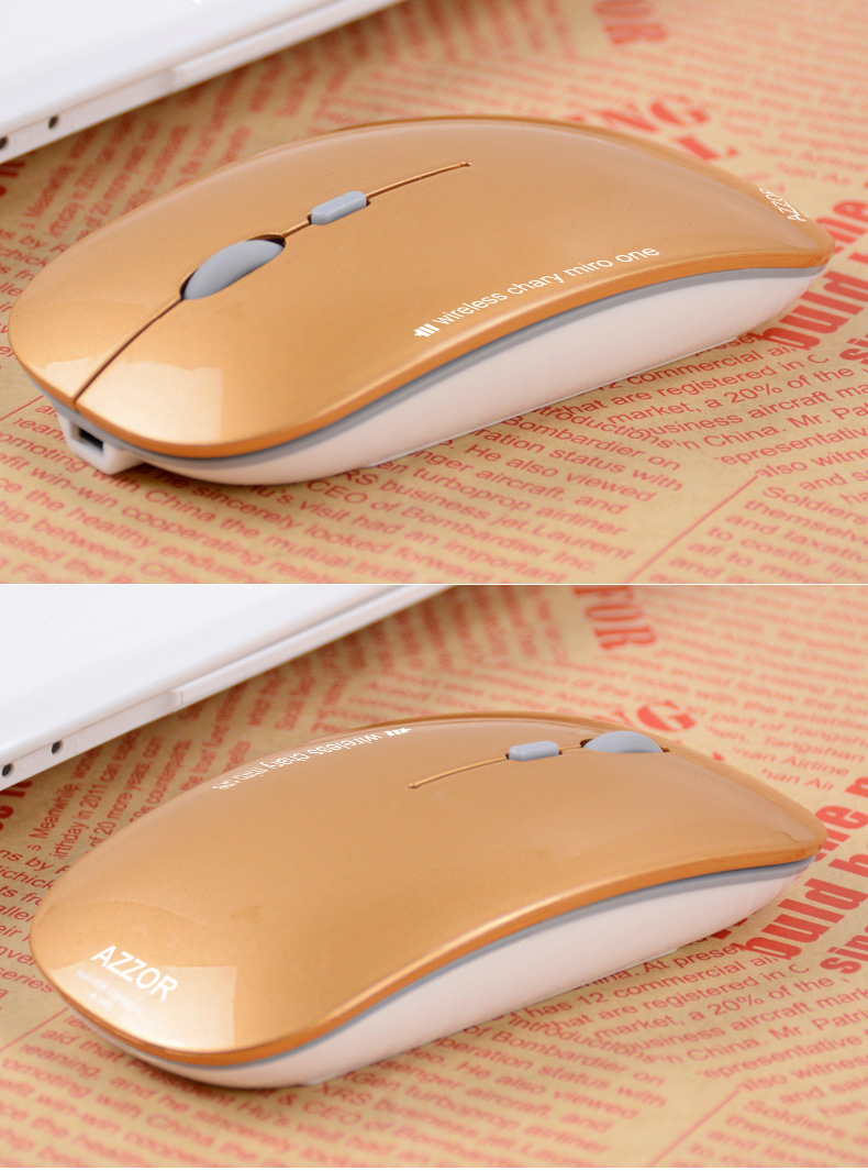 azzor/卡佐n5充电光电超薄无线鼠标 无线超薄充电鼠标
