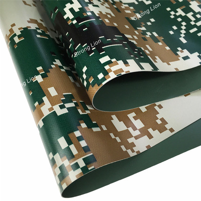 厂家大量pvc迷彩夹网布 迷彩篷房布 加厚pvc军绿迷彩篷布