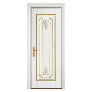 佛山复合实木门 白色描金雕花木门 modern hdfmdf wooden door
